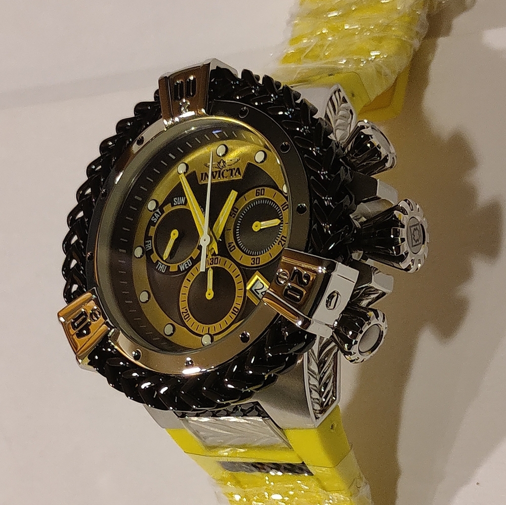Invicta Bolt Herc Swiss Ronda Z 60 Caliber Men's Watch 53mm Yellow/Black.